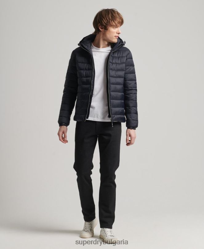 Superdry облекло N00H1068 военноморски флот мъже класическо пухено яке с качулка