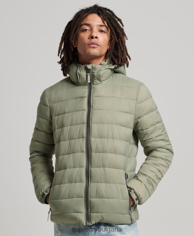 Superdry облекло N00H1070 каки мъже класическо пухено яке с качулка