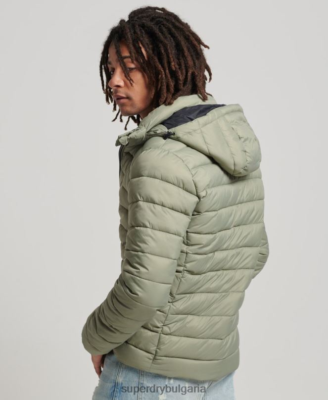 Superdry облекло N00H1070 каки мъже класическо пухено яке с качулка