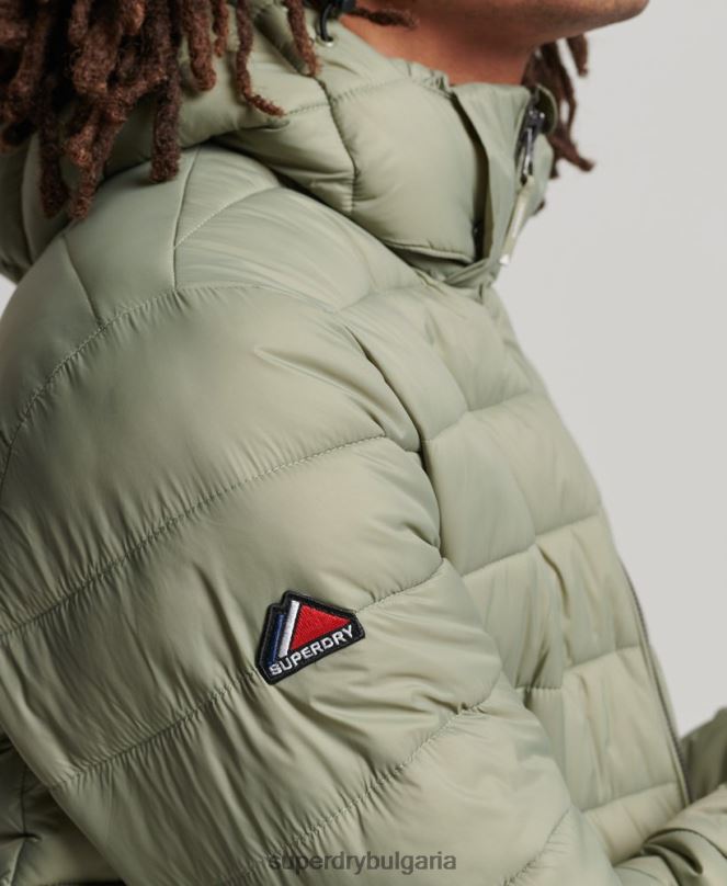 Superdry облекло N00H1070 каки мъже класическо пухено яке с качулка
