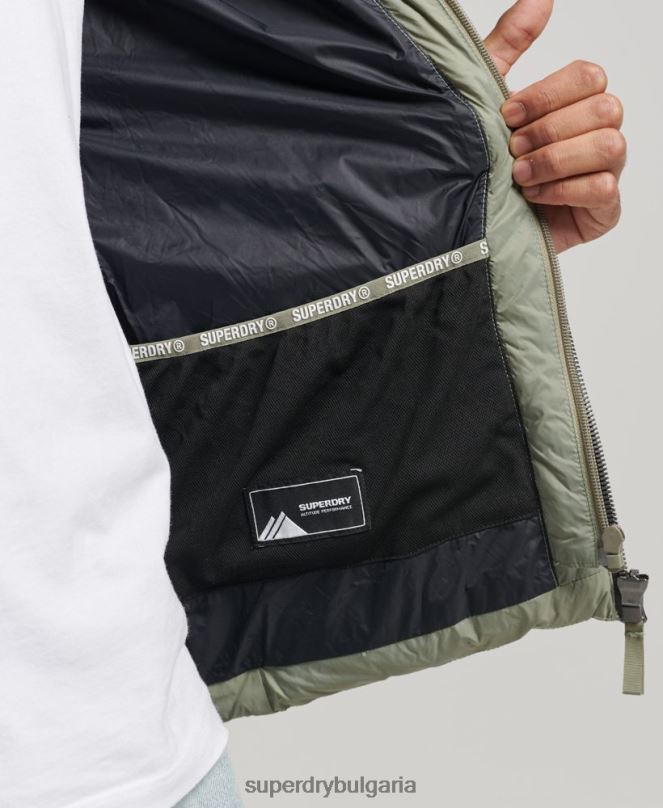 Superdry облекло N00H1070 каки мъже класическо пухено яке с качулка