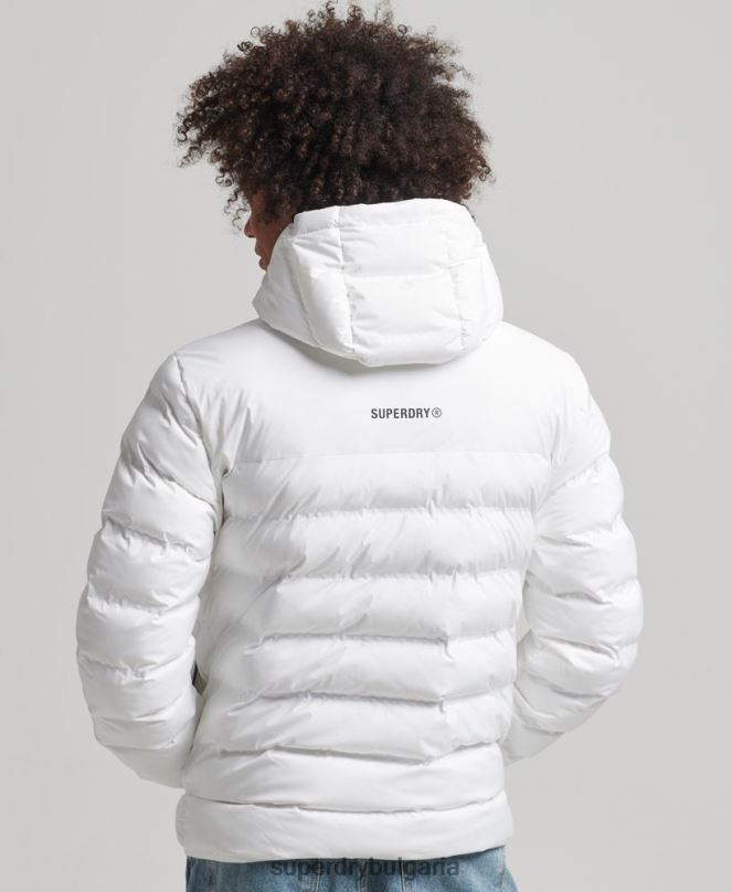 Superdry облекло N00H1073 бяло мъже термозапечатано подплатено яке