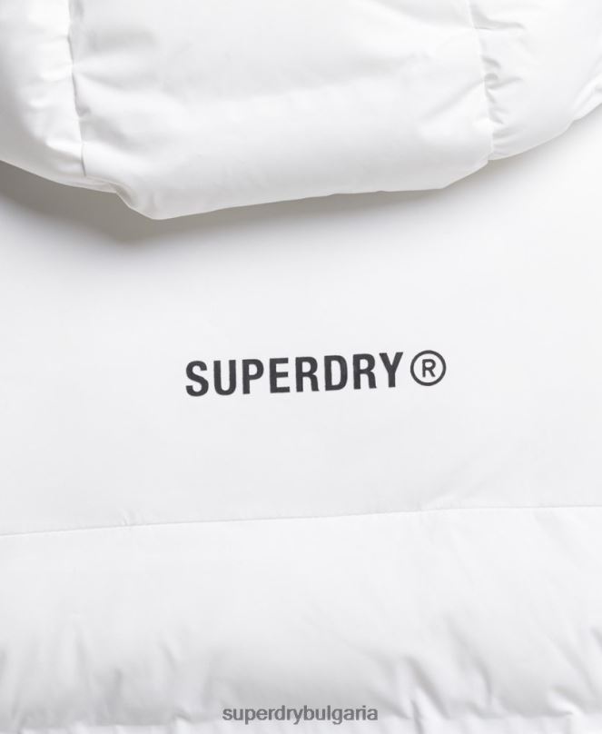Superdry облекло N00H1073 бяло мъже термозапечатано подплатено яке