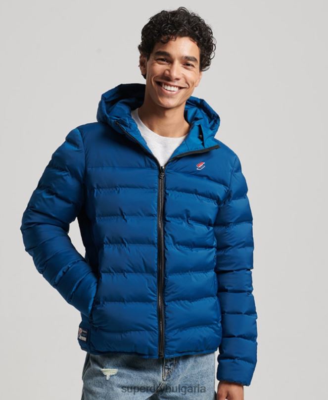 Superdry облекло N00H1074 син мъже термозапечатано подплатено яке