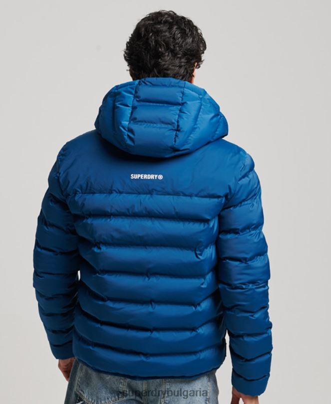 Superdry облекло N00H1074 син мъже термозапечатано подплатено яке