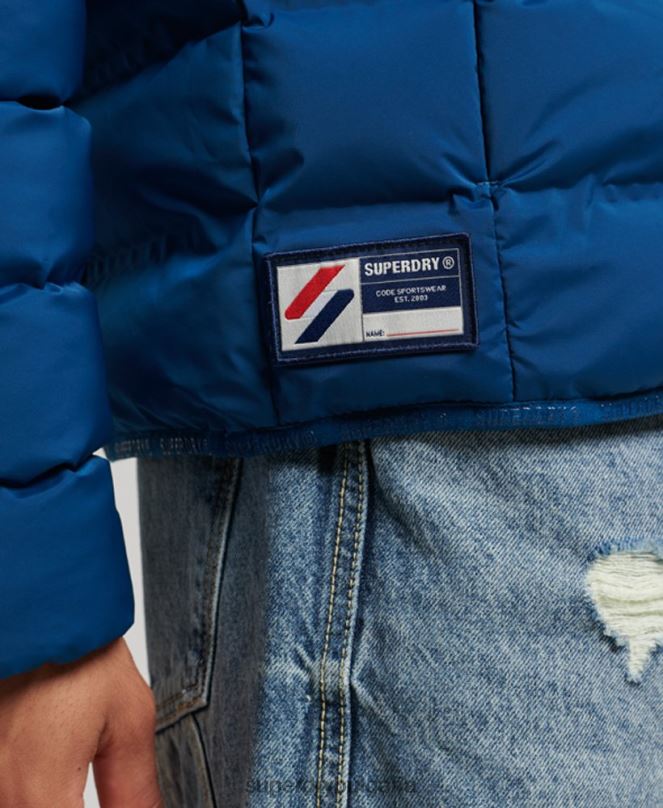 Superdry облекло N00H1074 син мъже термозапечатано подплатено яке