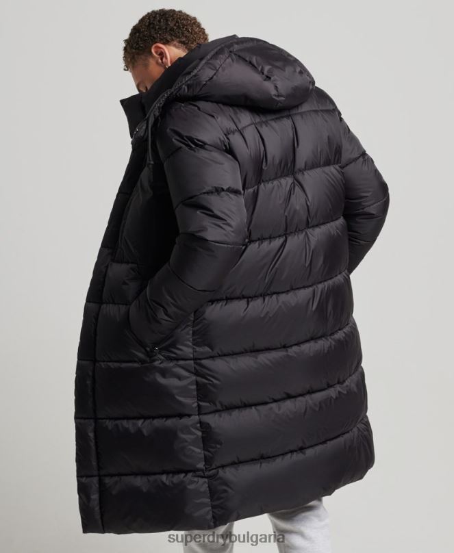 Superdry облекло N00H1076 черен мъже пухено яке с парагади ripstop