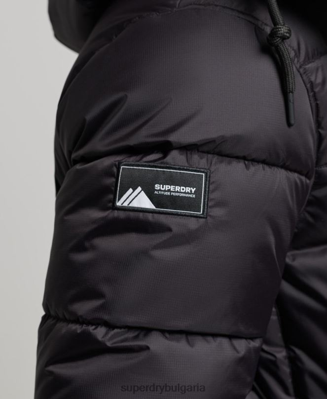 Superdry облекло N00H1076 черен мъже пухено яке с парагади ripstop