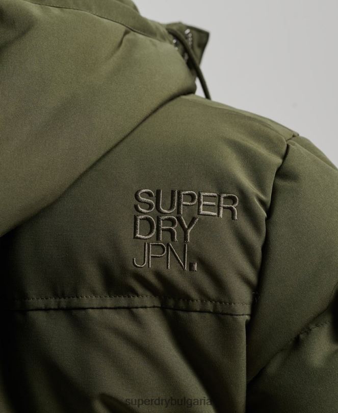 Superdry облекло N00H1077 зелено мъже пухено яке everest с качулка