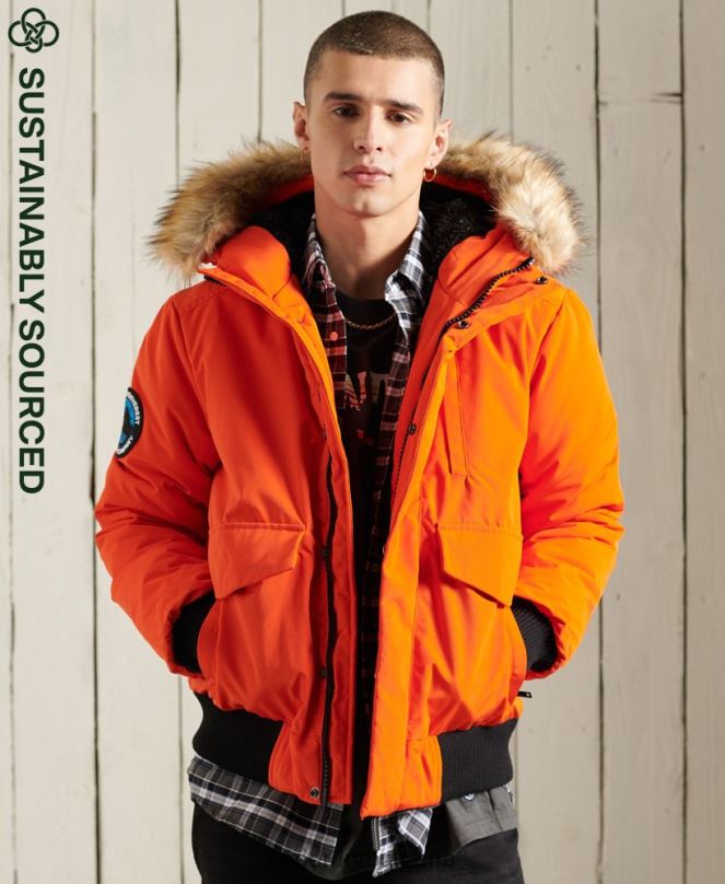 Superdry облекло N00H1082 оранжево мъже бомбър яке Everest