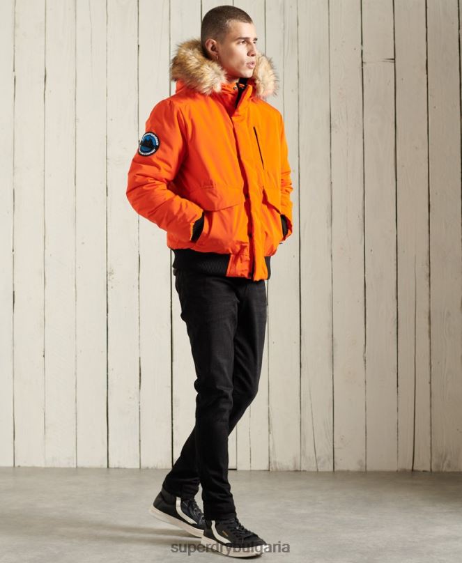 Superdry облекло N00H1082 оранжево мъже бомбър яке Everest