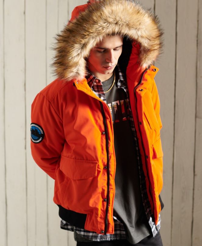 Superdry облекло N00H1082 оранжево мъже бомбър яке Everest