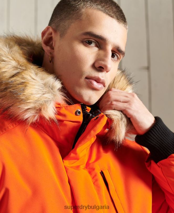 Superdry облекло N00H1082 оранжево мъже бомбър яке Everest