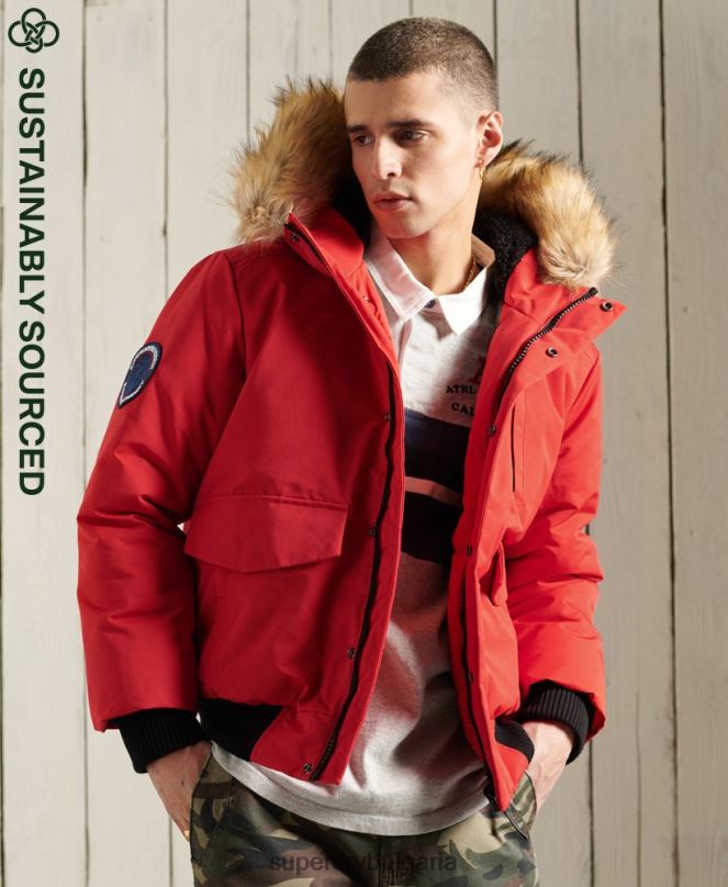 Superdry облекло N00H1083 червен мъже бомбър яке Everest