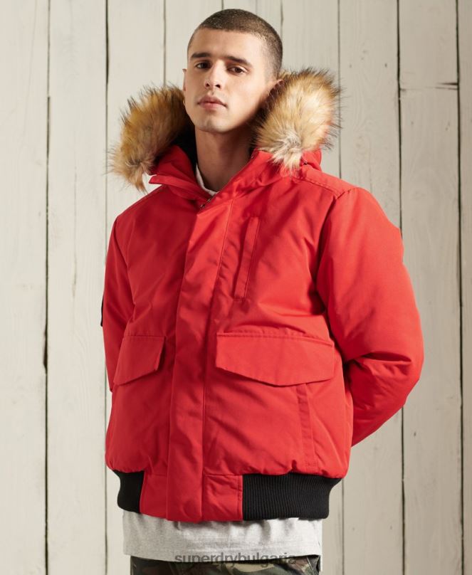 Superdry облекло N00H1083 червен мъже бомбър яке Everest