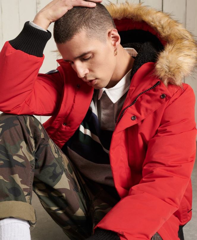 Superdry облекло N00H1083 червен мъже бомбър яке Everest