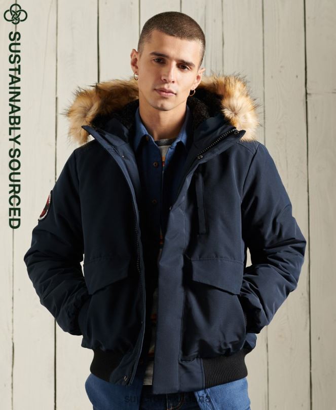 Superdry облекло N00H1085 военноморски флот мъже бомбър яке Everest