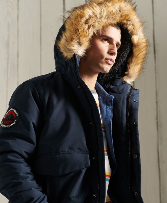 Superdry облекло N00H1085 военноморски флот мъже бомбър яке Everest