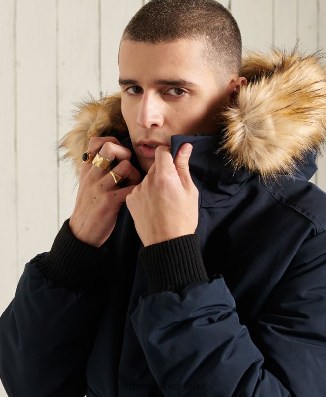 Superdry облекло N00H1085 военноморски флот мъже бомбър яке Everest
