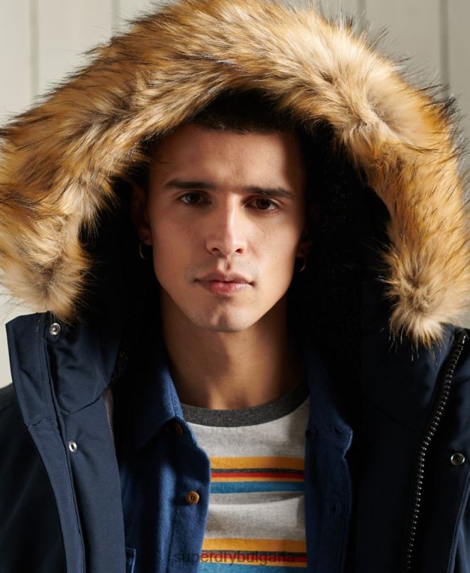 Superdry облекло N00H1085 военноморски флот мъже бомбър яке Everest