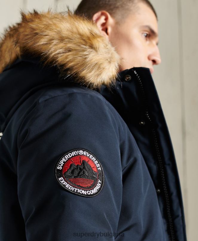 Superdry облекло N00H1085 военноморски флот мъже бомбър яке Everest