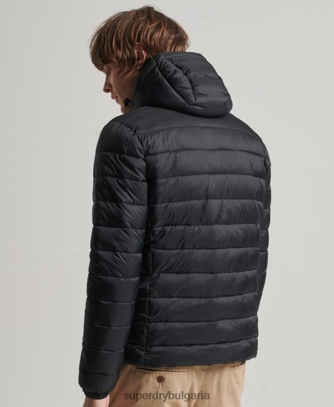 Superdry облекло N00H1087 черен мъже класическо пухено яке с качулка