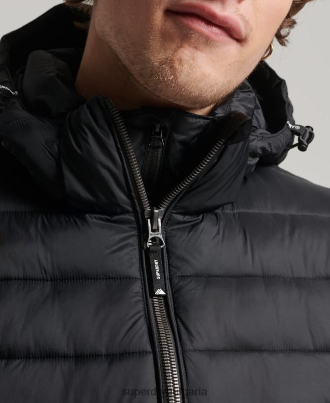 Superdry облекло N00H1087 черен мъже класическо пухено яке с качулка
