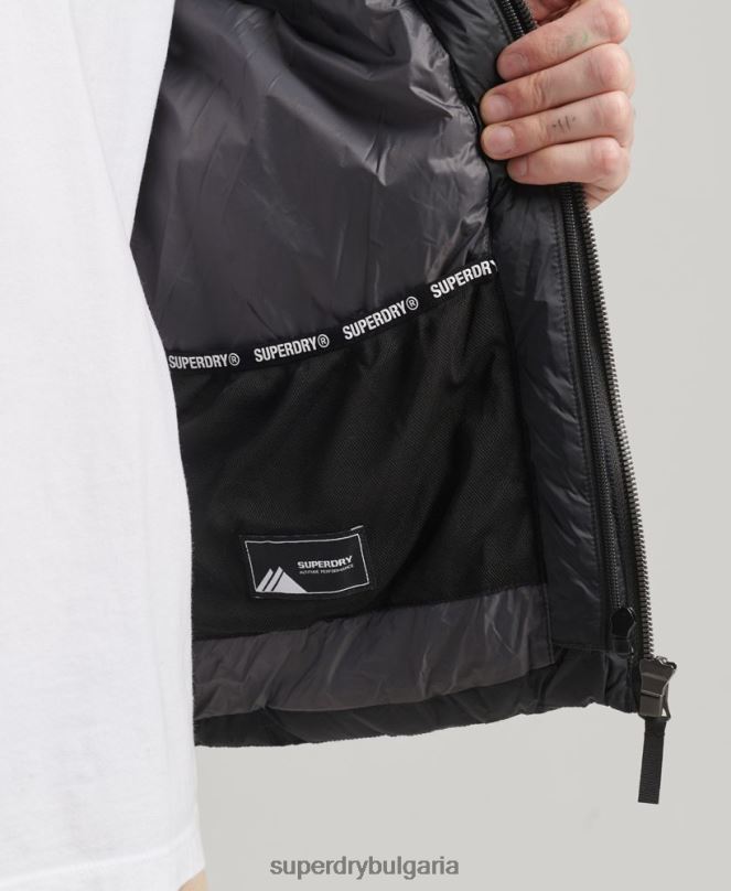 Superdry облекло N00H1087 черен мъже класическо пухено яке с качулка
