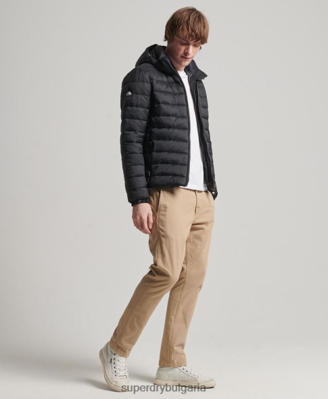 Superdry облекло N00H1087 черен мъже класическо пухено яке с качулка
