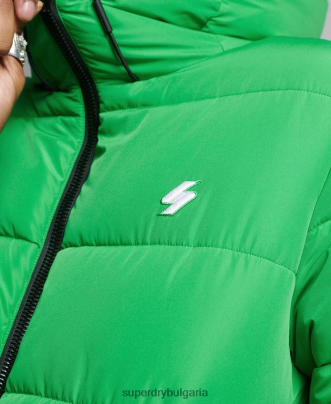 Superdry облекло N00H1090 зелено мъже спортно пухено яке с качулка
