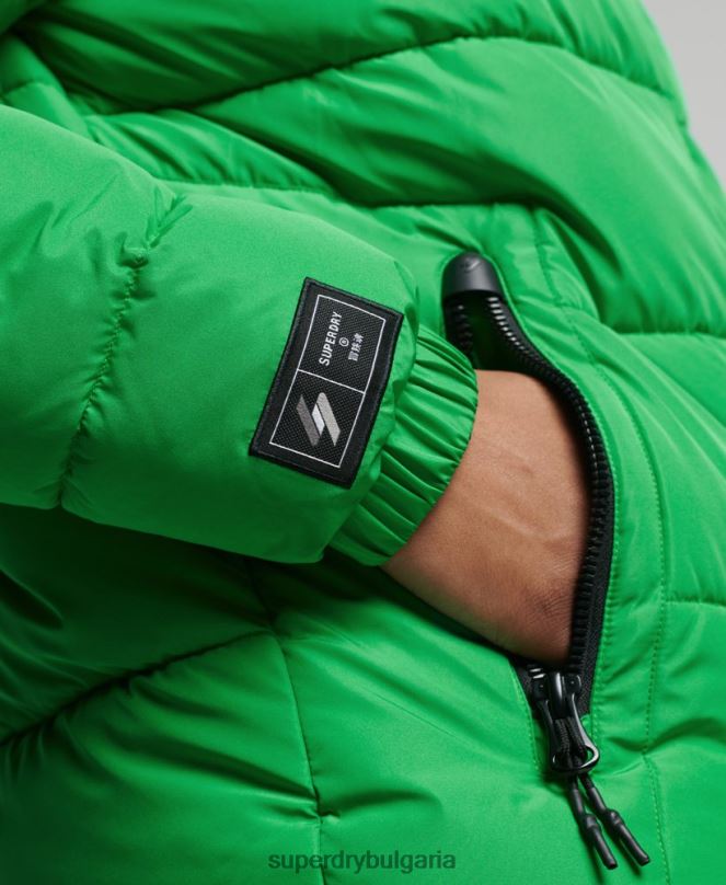 Superdry облекло N00H1090 зелено мъже спортно пухено яке с качулка
