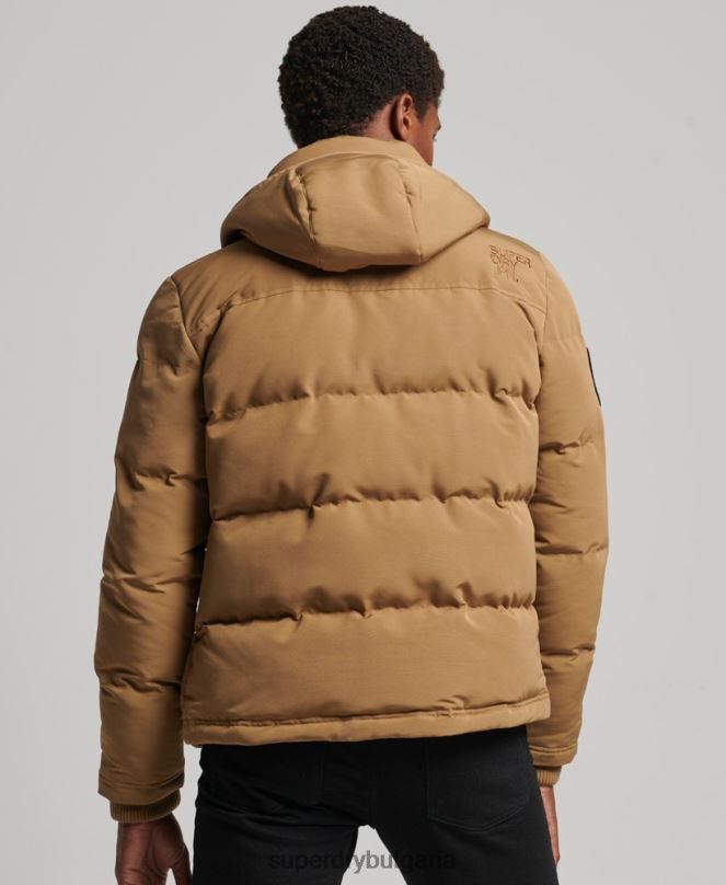 Superdry облекло N00H1093 кафяво мъже пухено яке everest с качулка