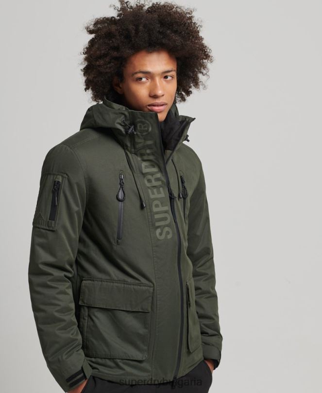 Superdry облекло N00H1094 зелено мъже върховно яке от микрофибър SD