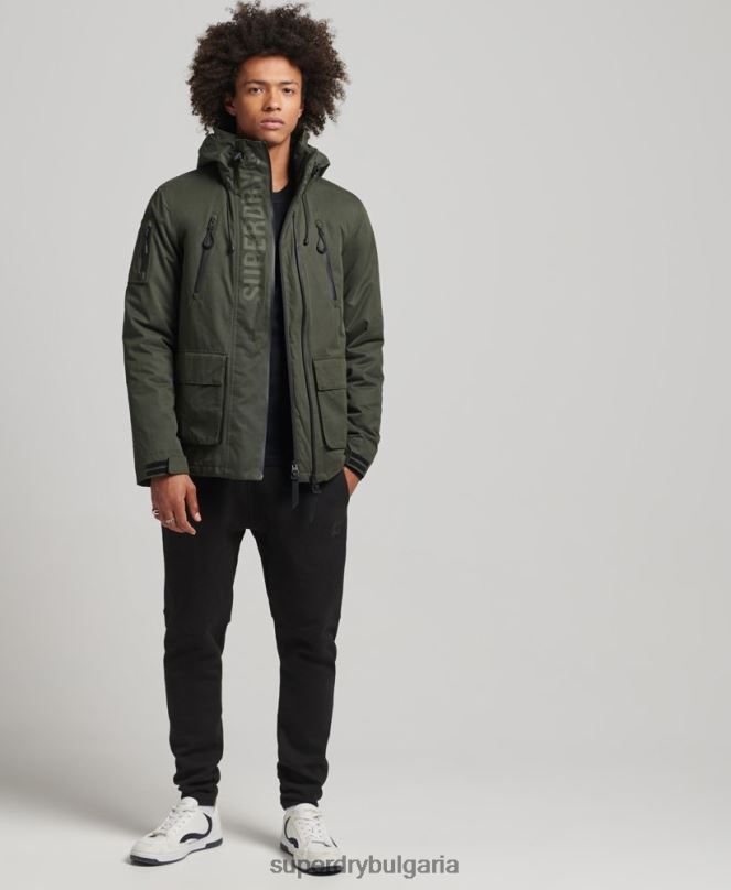 Superdry облекло N00H1094 зелено мъже върховно яке от микрофибър SD