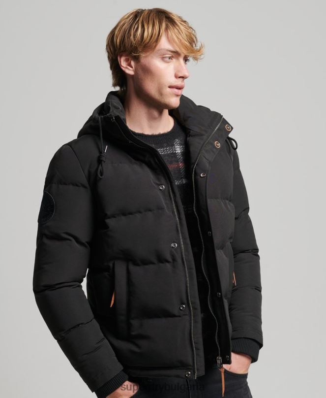 Superdry облекло N00H1095 тъмно сив мъже пухено яке everest с качулка