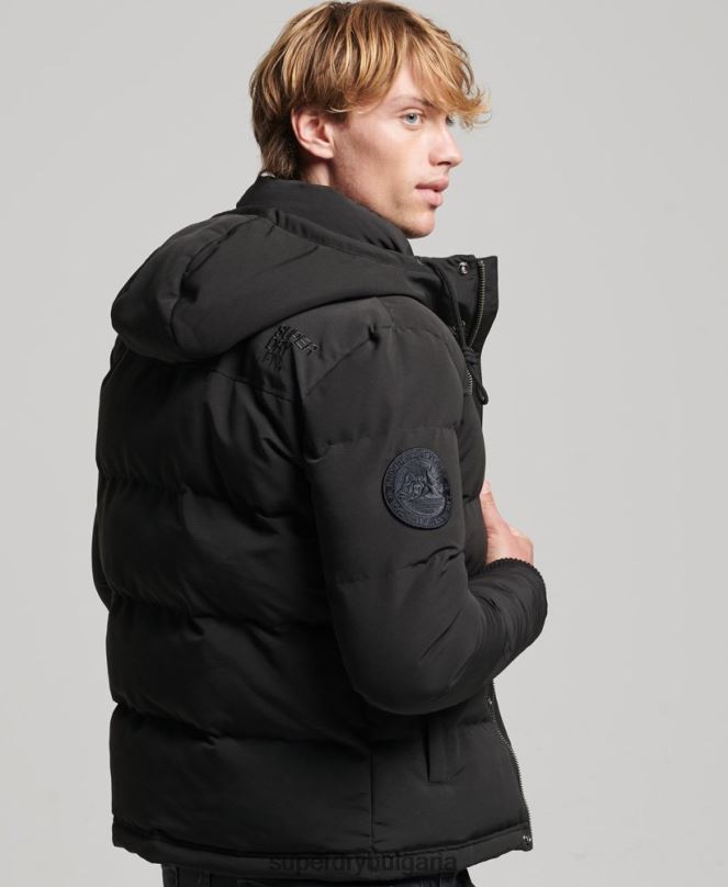 Superdry облекло N00H1095 тъмно сив мъже пухено яке everest с качулка