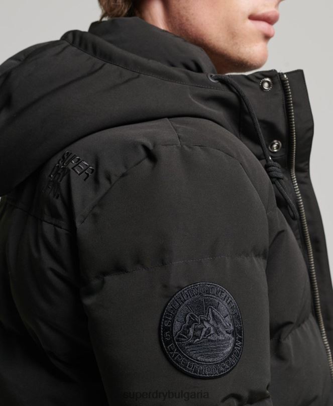 Superdry облекло N00H1095 тъмно сив мъже пухено яке everest с качулка
