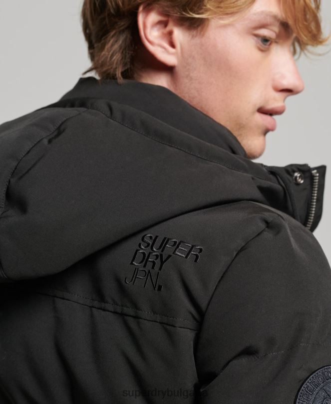 Superdry облекло N00H1095 тъмно сив мъже пухено яке everest с качулка