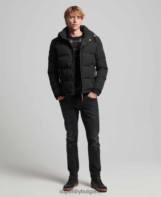 Superdry облекло N00H1095 тъмно сив мъже пухено яке everest с качулка