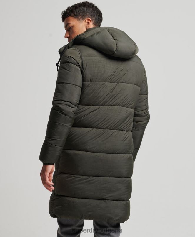 Superdry облекло N00H1099 зелено мъже пухено яке с парагади ripstop