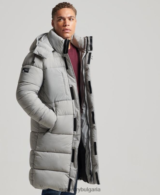 Superdry облекло N00H1100 светло сив мъже пухено яке с парагади ripstop