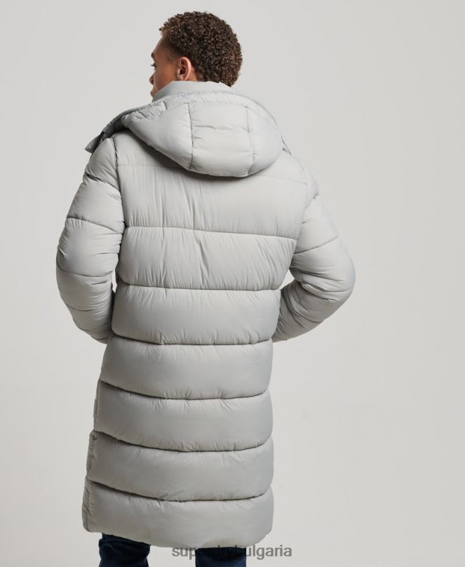 Superdry облекло N00H1100 светло сив мъже пухено яке с парагади ripstop