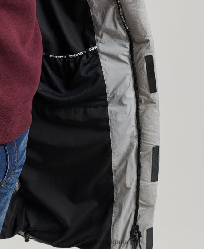 Superdry облекло N00H1100 светло сив мъже пухено яке с парагади ripstop