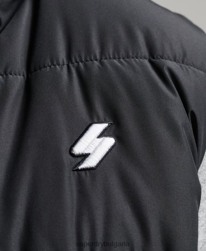 Superdry облекло N00H1102 черен мъже спортна жилетка без качулка