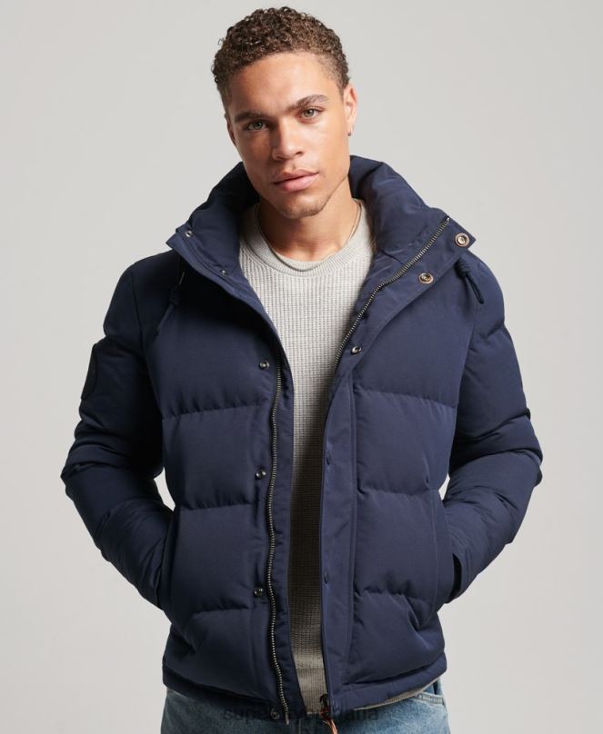 Superdry облекло N00H1106 военноморски флот мъже пухено яке everest с качулка