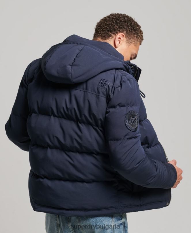 Superdry облекло N00H1106 военноморски флот мъже пухено яке everest с качулка