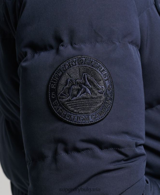 Superdry облекло N00H1106 военноморски флот мъже пухено яке everest с качулка