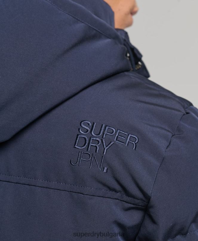 Superdry облекло N00H1106 военноморски флот мъже пухено яке everest с качулка