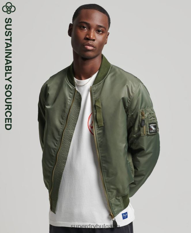 Superdry облекло N00H1107 зелено мъже бомбър яке ma1