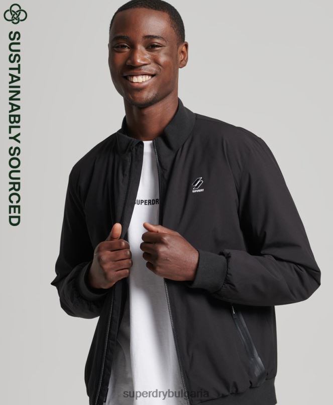 Superdry облекло N00H1109 черен мъже кодово тренировъчно яке харингтън